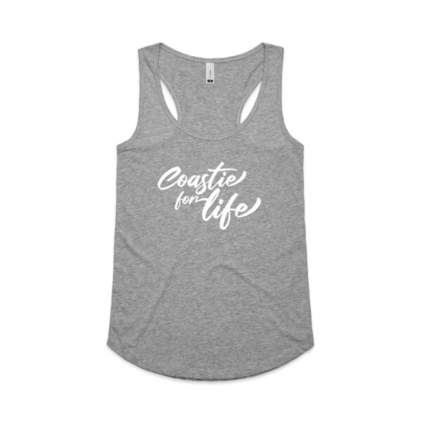Coastie For Life - Womens Yes Racerback Singlet Thumbnail