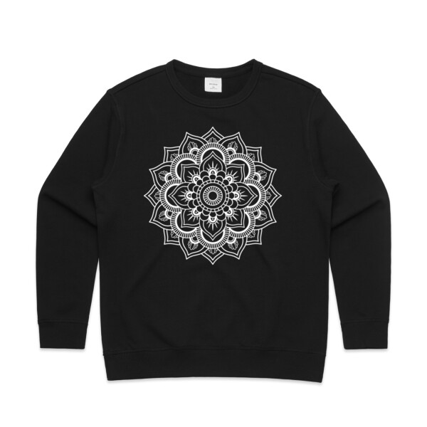 Mandala White - Womens Premium Crew Thumbnail