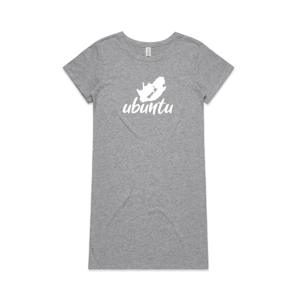 Ubuntu - White - Womens Mika Organic Short Sleeved Dress Thumbnail