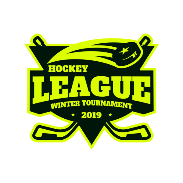 League Hockey Winter Tournament logo template Thumbnail
